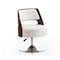 Manhattan Comfort Salon Adjustable Height Swivel Accent Chair in White and Polished Chrome, PK2 2-AC034-WH - alternate 6